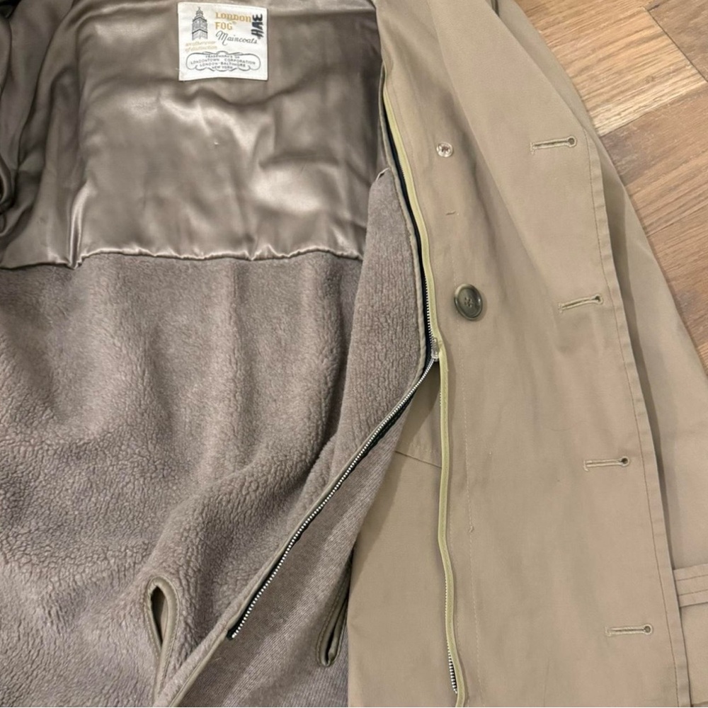 London Fog Beige Trench Coat - Picture 2 of 3